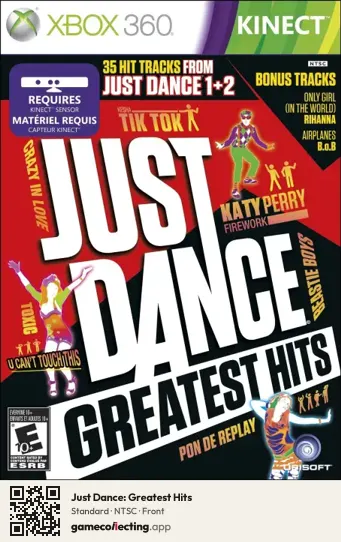 Just Dance: Greatest Hits Xbox 360, NTSC box front