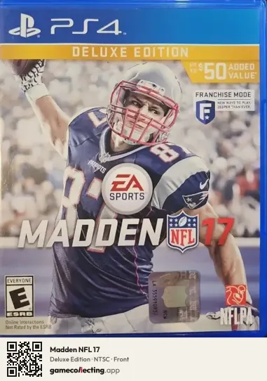 Madden NFL 17 PlayStation 4, NTSC box front