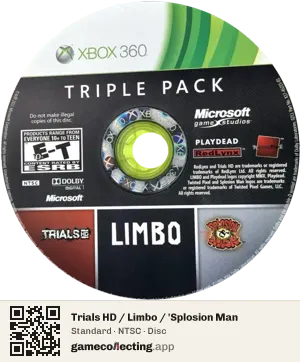 Trials HD / Limbo / 'Splosion Man Xbox 360, NTSC disc