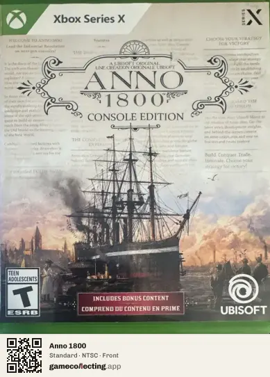 Anno 1800 Xbox Series X, NTSC box front