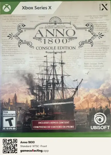 Anno 1800 Xbox Series X, NTSC box front