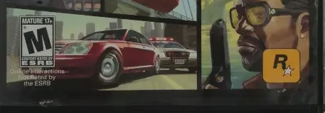 Grand Theft Auto IV, the ESRB box on its front