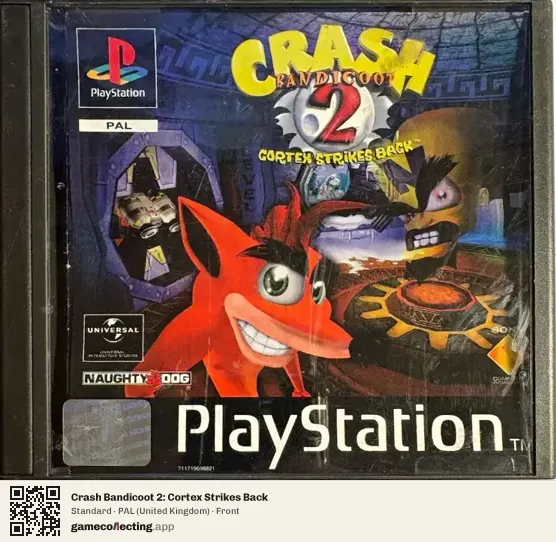Crash Bandicoot 2: Cortex Strikes Back PlayStation, United Kingdom box front