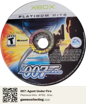 007: Agent Under Fire Xbox, NTSC disc
