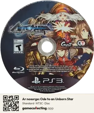 Ar nosurge: Ode to an Unborn Star PlayStation 3, NTSC disc