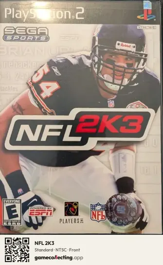 NFL 2K3 PlayStation 2, NTSC box front