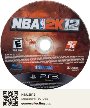 NBA 2K12 PlayStation 3, NTSC disc