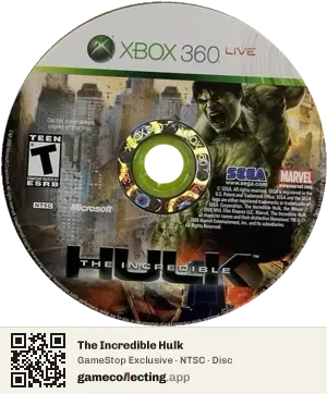 The Incredible Hulk Xbox 360, NTSC disc