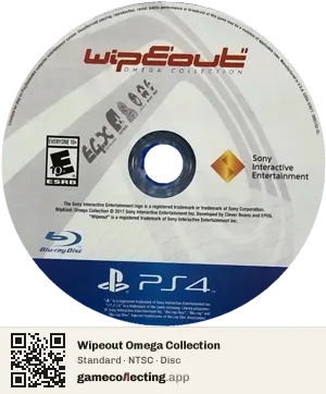 Wipeout Omega Collection PlayStation 4, NTSC disc