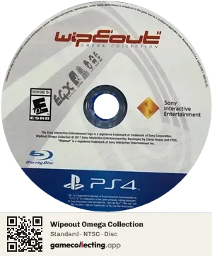 Wipeout Omega Collection PlayStation 4, NTSC disc