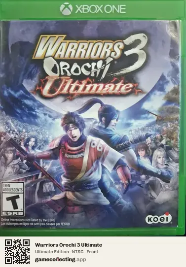 Warriors Orochi 3 Ultimate Xbox One, NTSC box front