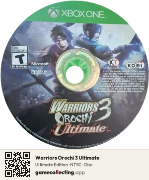 Warriors Orochi 3 Ultimate Xbox One, NTSC disc