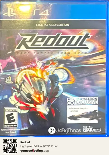 Redout PlayStation 4, NTSC box front
