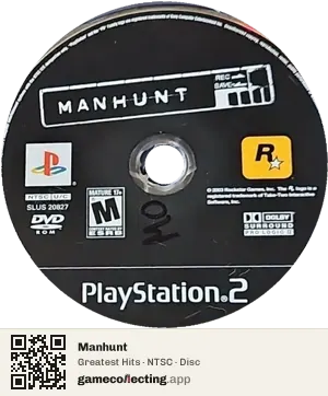 Manhunt PlayStation 2, NTSC disc