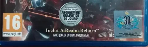 Final Fantasy XIV: A Realm Reborn, the PEGI square on its front
