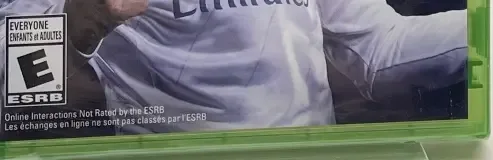 FIFA 18, the ESRB box on its front