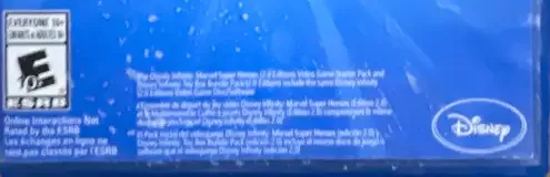 Disney Infinity 2.0, the ESRB box on its front