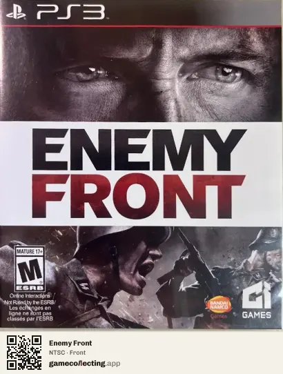 Enemy Front PlayStation 3, NTSC box front