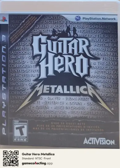 Guitar Hero: Metallica PlayStation 3, NTSC box front