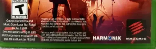 Rock Band 4, the ESRB box on its front