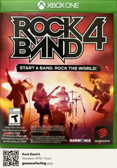 Rock Band 4 Xbox One, NTSC box front