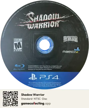 Shadow Warrior PlayStation 4, NTSC disc