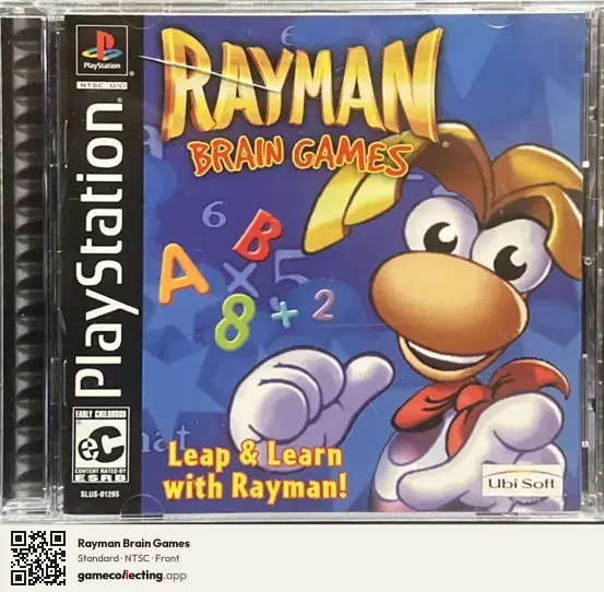 Rayman Brain Games PlayStation, NTSC box front