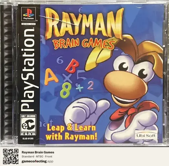 Rayman Brain Games PlayStation, NTSC box front