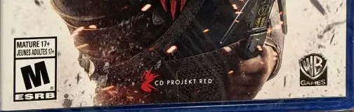 The Witcher 3: Wild Hunt, the ESRB box on its front
