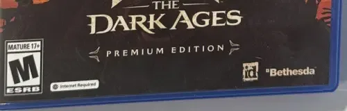 Doom: The Dark Ages, the ESRB box on its front