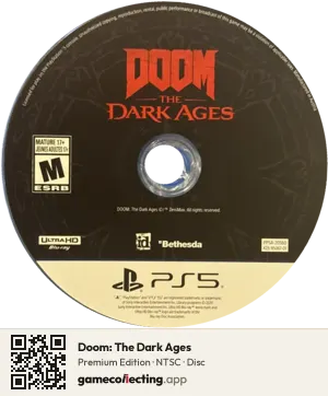 Doom: The Dark Ages PlayStation 5, NTSC disc