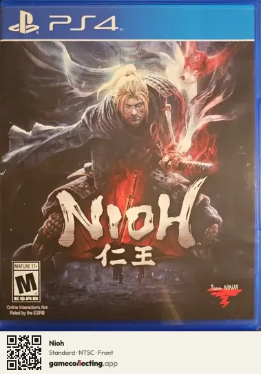 Nioh PlayStation 4, NTSC box front