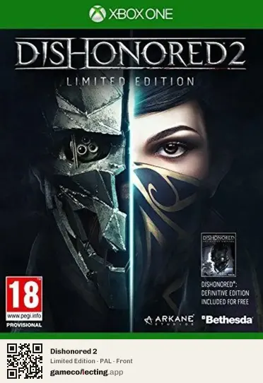 Dishonored 2 Xbox One, PAL box front