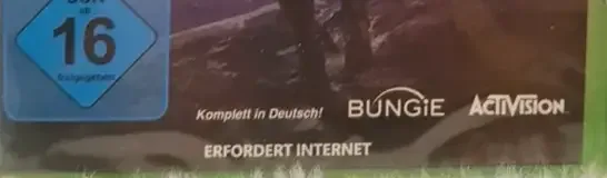 Destiny 2, the USK square on its front