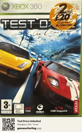 Test Drive Unlimited Xbox 360, PAL box front