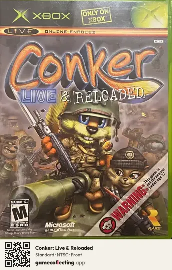 Conker: Live & Reloaded Xbox, NTSC box front