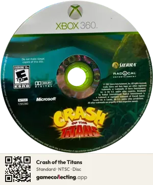 Crash of the Titans Xbox 360, NTSC disc