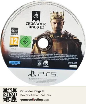 Crusader Kings III PlayStation 5, PAL disc