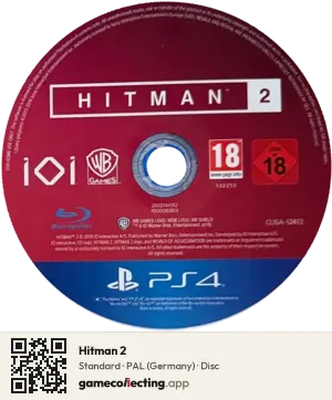 Hitman 2 PlayStation 4, PAL disc