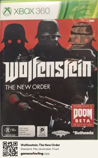Wolfenstein: The New Order Xbox 360, Australia box front