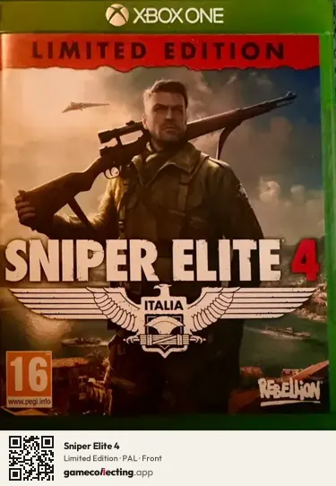 Sniper Elite 4 Xbox One, PAL box front