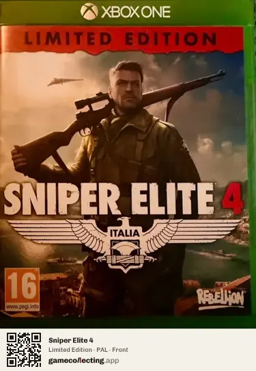 Sniper Elite 4 Xbox One, PAL box front
