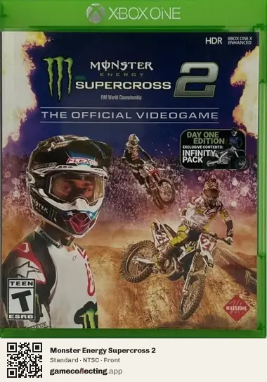 Monster Energy Supercross 2 Xbox One, NTSC box front