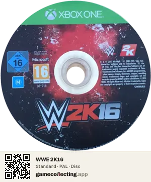 WWE 2K16 Xbox One, PAL disc