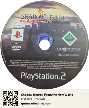 Shadow Hearts: From the New World PlayStation 2, PAL disc