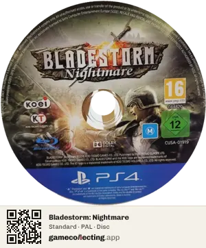Bladestorm: Nightmare PlayStation 4, PAL disc