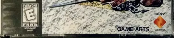 Grandia, the ESRB box on its front