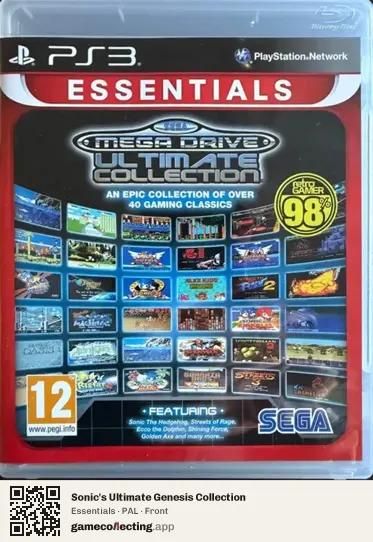 Sonic's Ultimate Genesis Collection PlayStation 3, PAL box front
