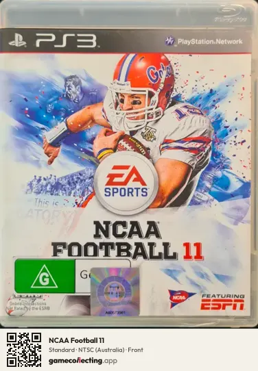 NCAA Football 11 PlayStation 3, Australia box front