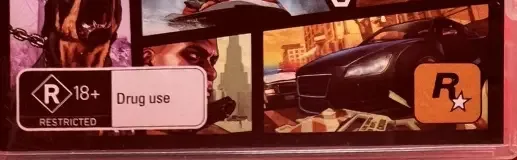 Grand Theft Auto V, the Australian classification mark on its front